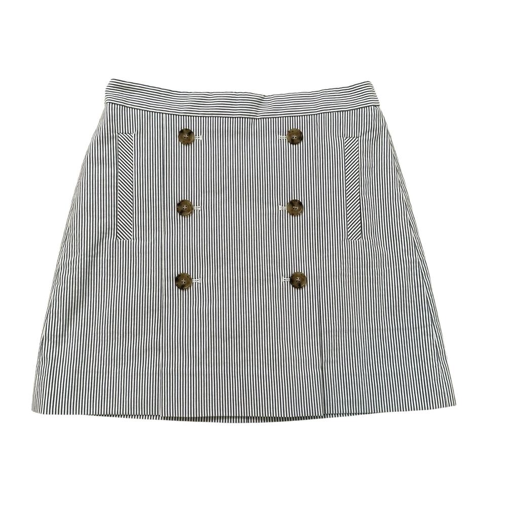 J. Crew blue & white striped a-line mini skirt size 8 NWT